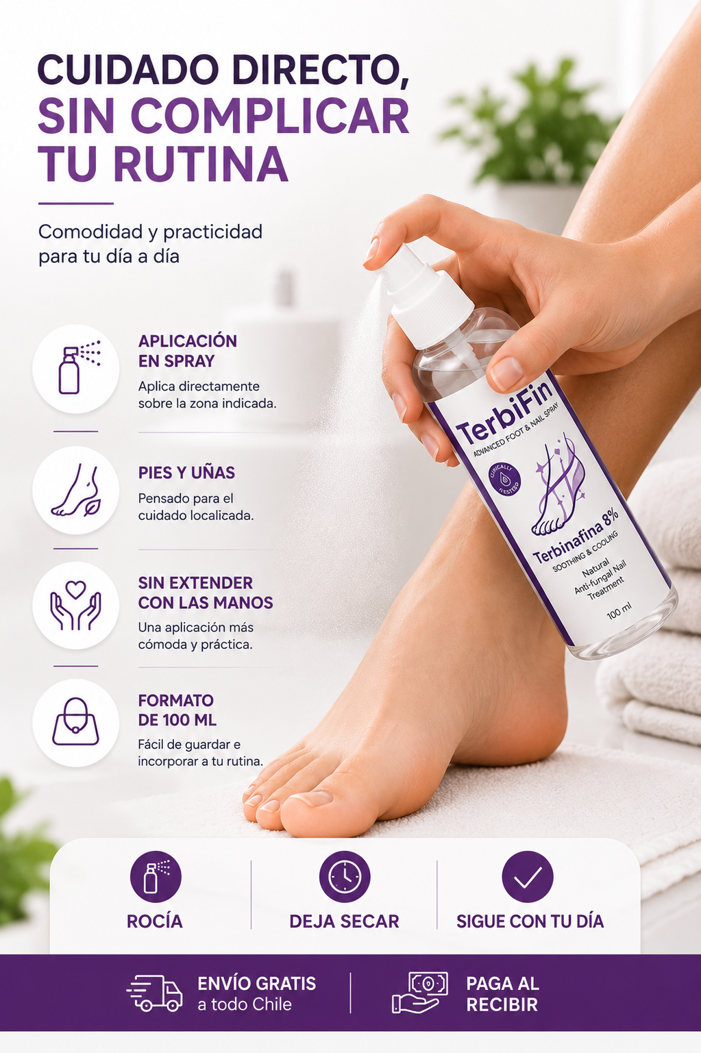 TerbiFin Spray Cuidado Intensivo para Pies y Uñas