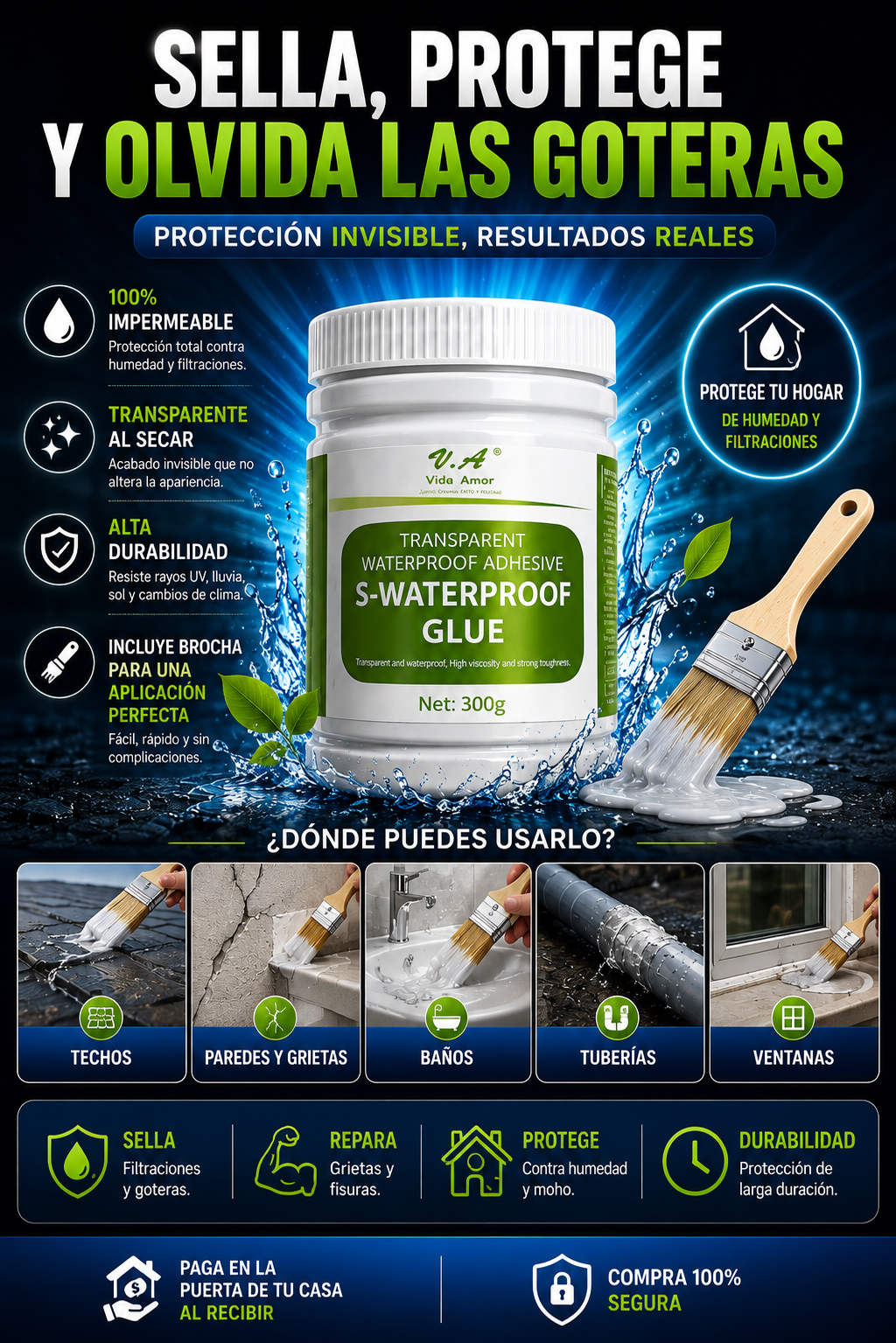 Sellador Impermeabilizante Transparente + Brocha